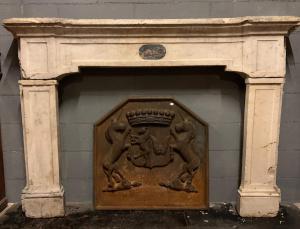 chp343 - "Calacatta" stone fireplace, dimensions cm W 182 x H 126 x D 23